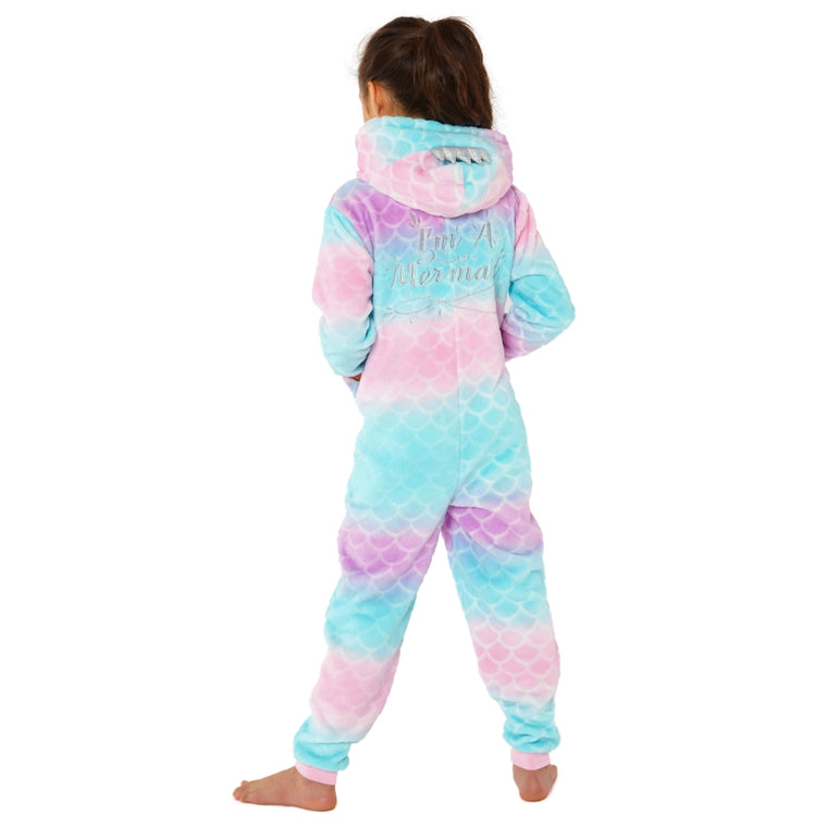 Mermaid Ombre Fleece Onesie (8159213158626)