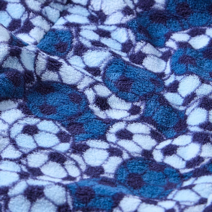 Blue Football Print Fleece Hooded Onesie