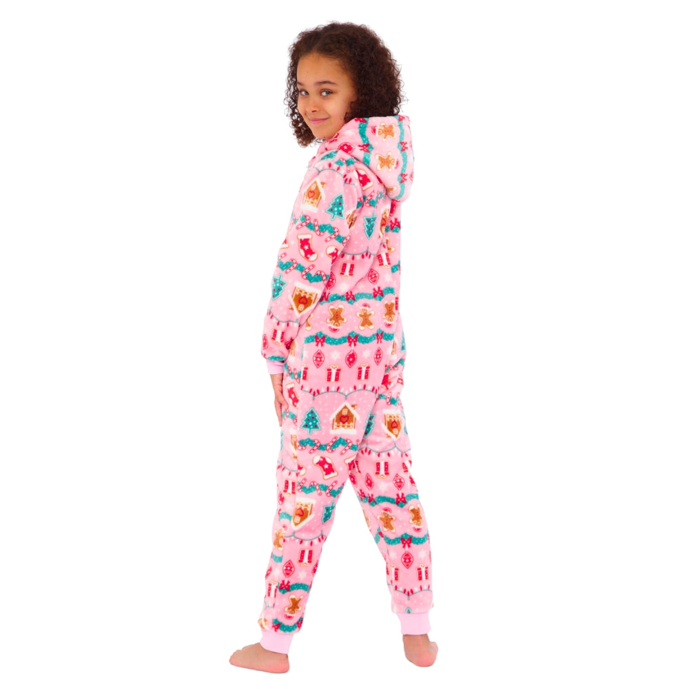 Gingerbread Print Fleece Onesie (15570952749438)