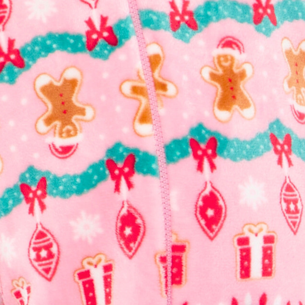 Gingerbread Print Fleece Onesie (15570952749438)