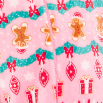 Gingerbread Print Fleece Onesie (15570952749438)