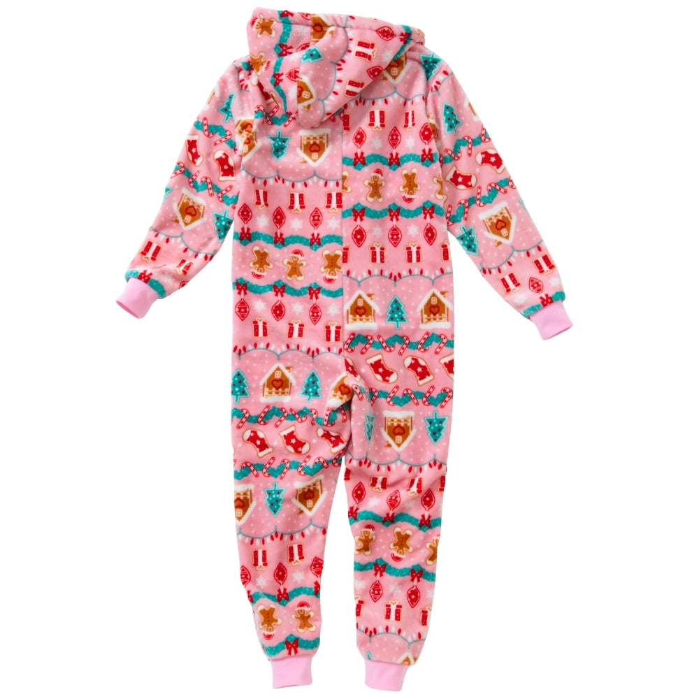 Gingerbread Print Fleece Onesie (15570952749438)
