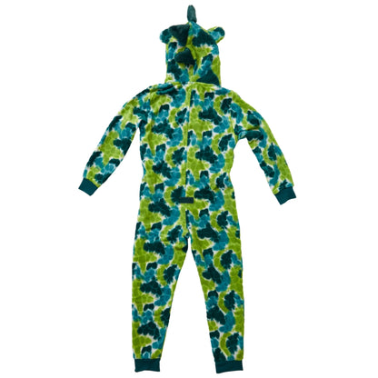 Kids Green Tie Dye Embossed Dinosaur Onesie
