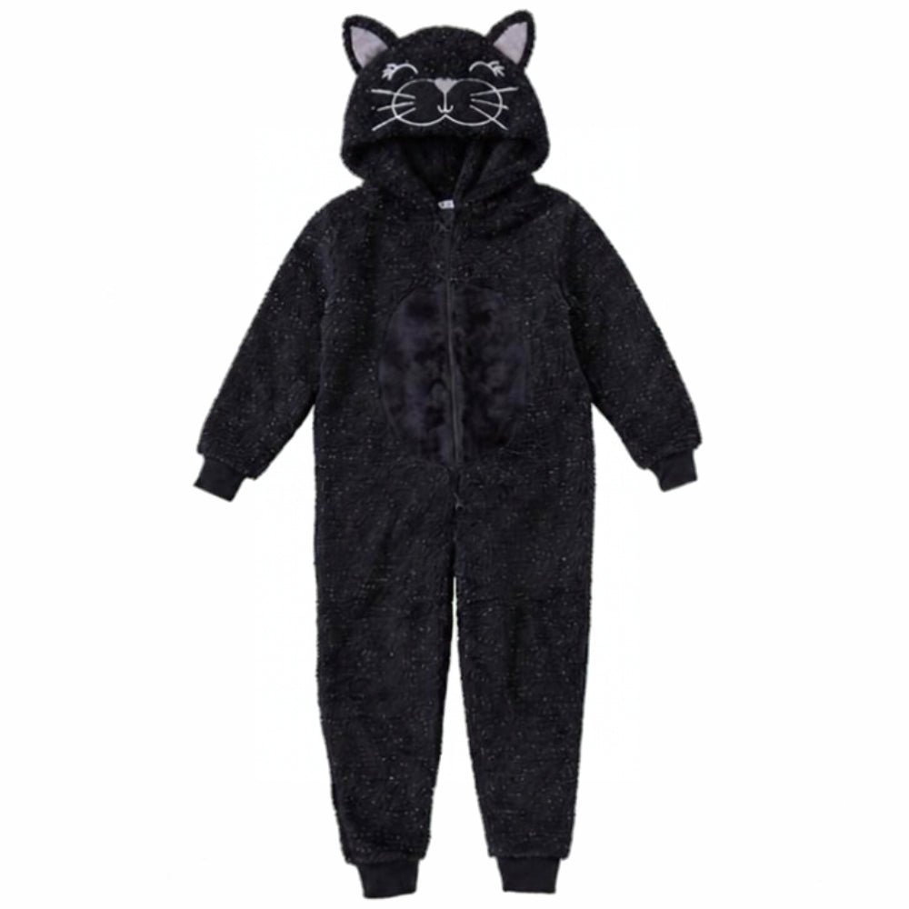 Black Cat Fleece Onesie