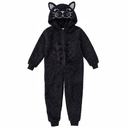 Black Cat Fleece Onesie