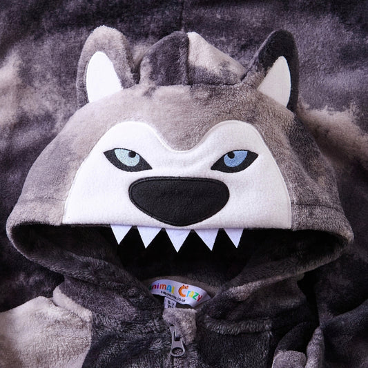 Grey Wolf Fleece Onesie