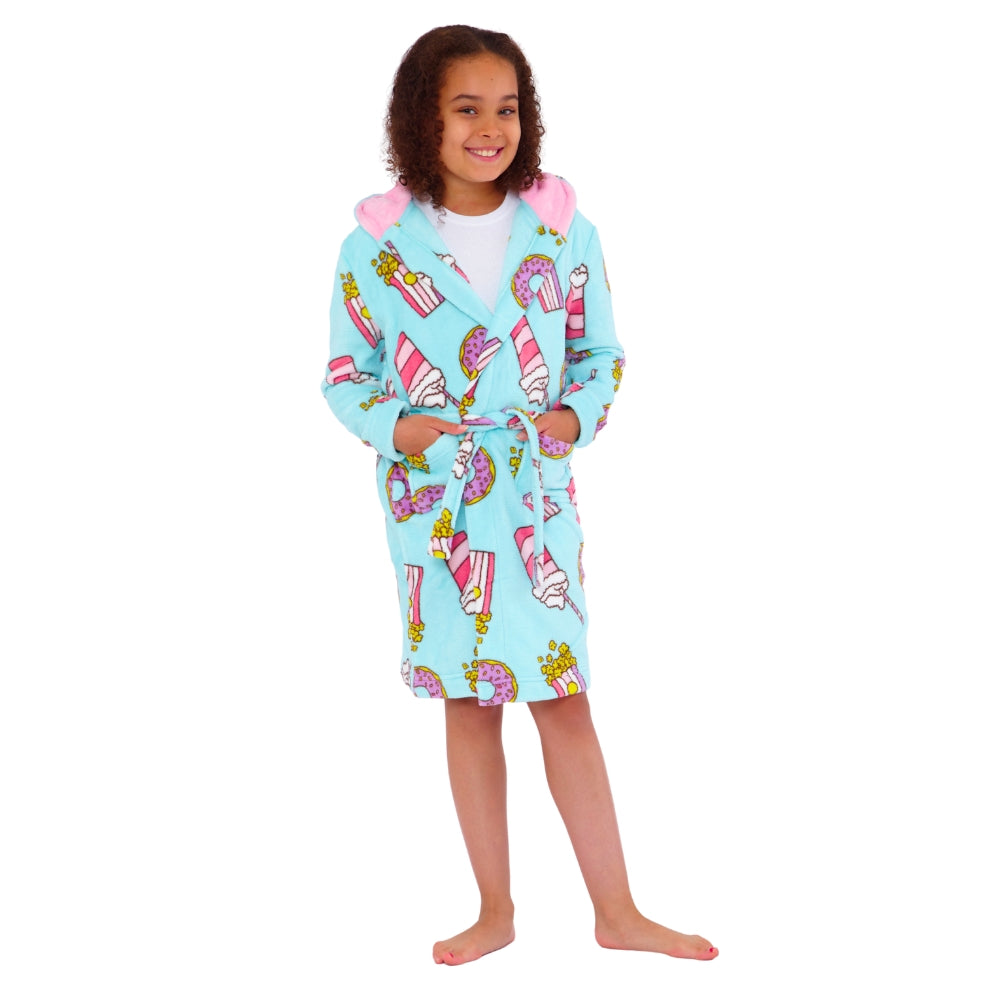 Sleepover Print Fleece Gown (15570890260862)