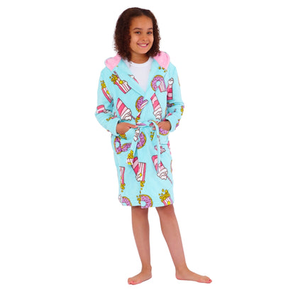 Sleepover Print Fleece Gown (15570890260862)