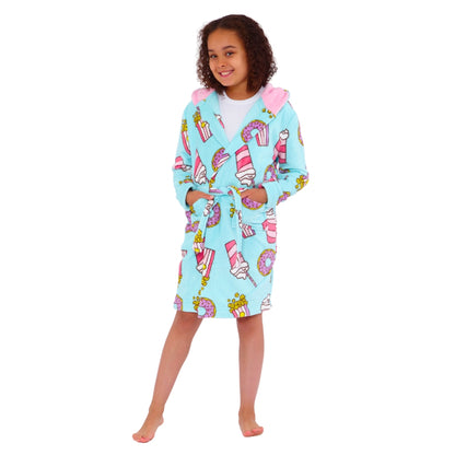Sleepover Print Fleece Gown (15570890260862)