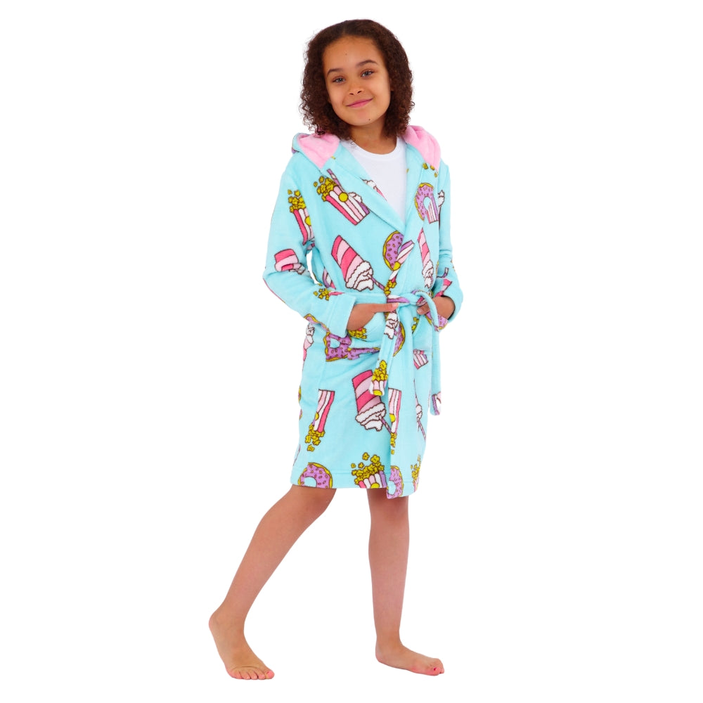Sleepover Print Fleece Gown (15570890260862)