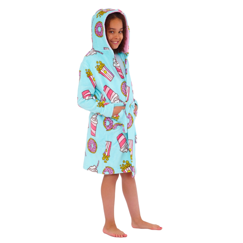 Sleepover Print Fleece Gown (15570890260862)