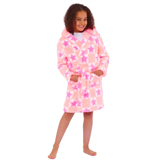Neon Stars Teddy Fleece Gown (15570890031486)