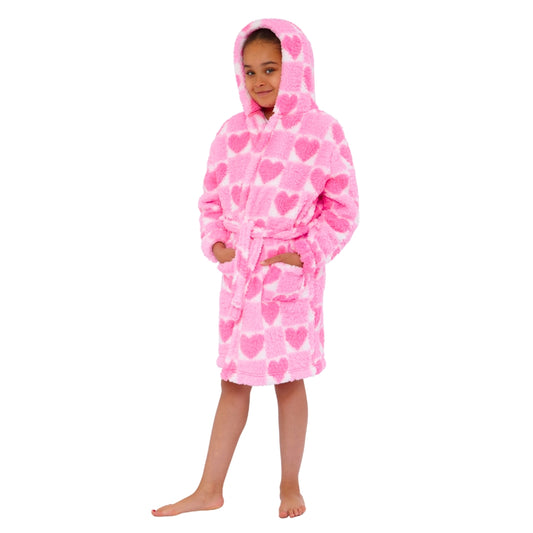 Neon Hearts Teddy Fleece Gown (15570890162558)