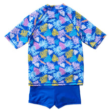 Girls UPF50 Palm Print Rash Top & Shorts Set