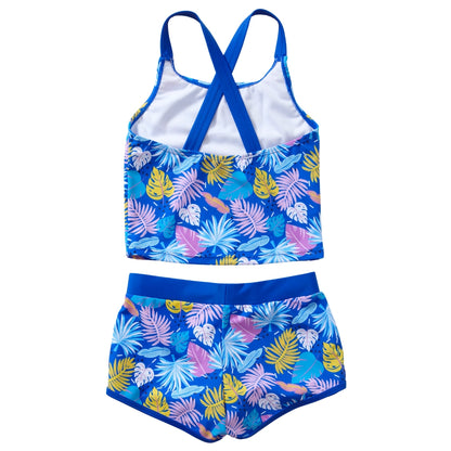Girls Palm Print Tankini Set