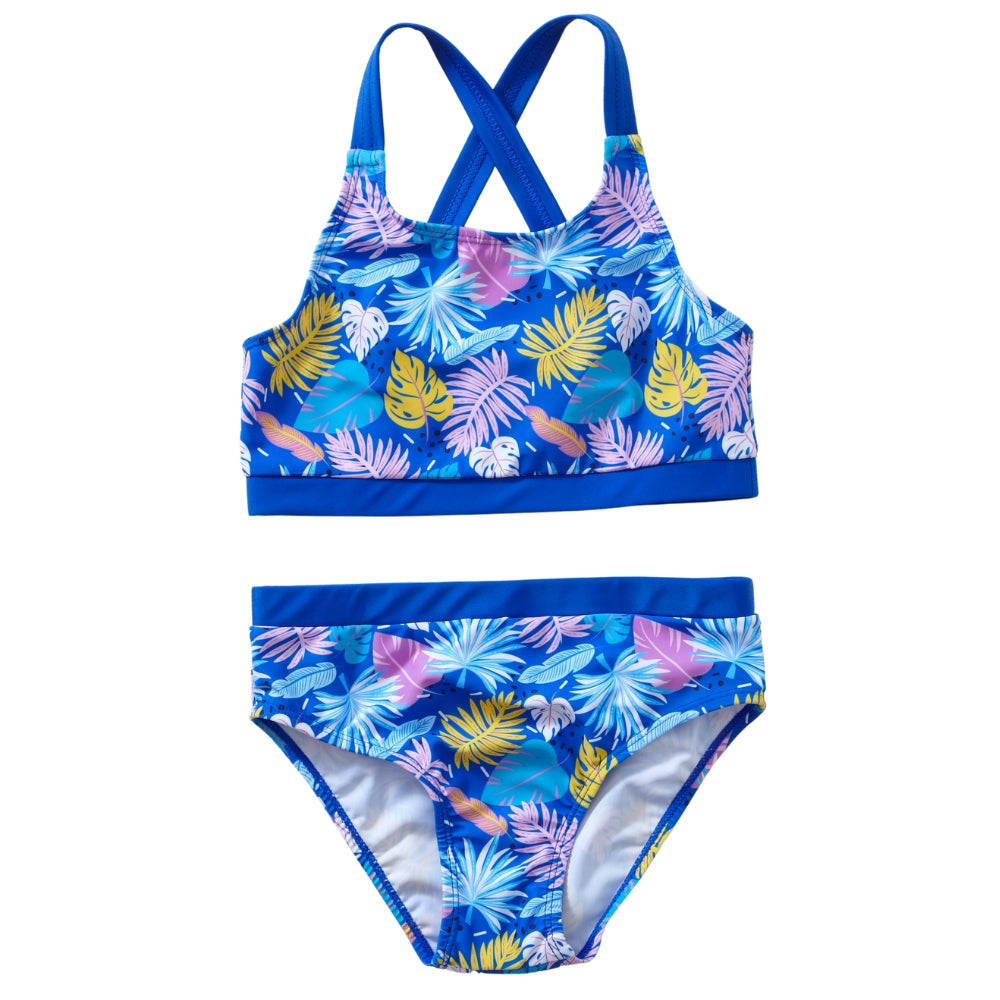 Girls Palm Print Bikini Set