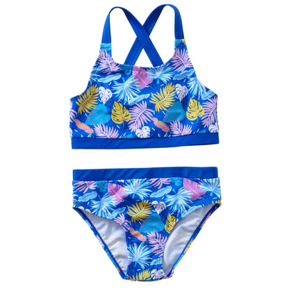 Girls Palm Print Bikini Set