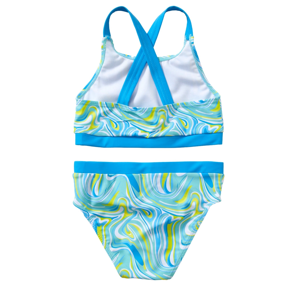 Girls Swirl Print Bikini Set