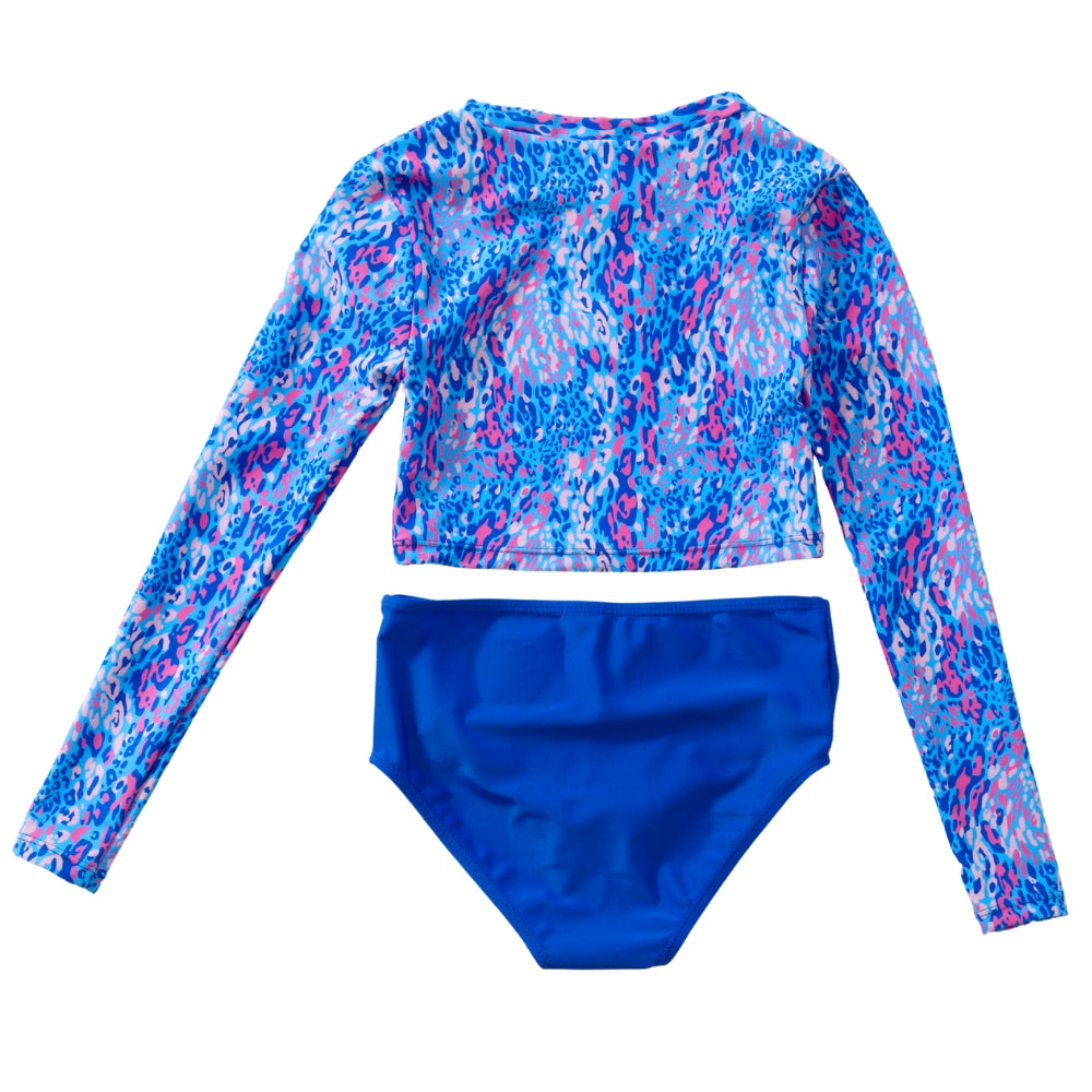 Girls UPF50 Leopard Long Sleeve Rash Set