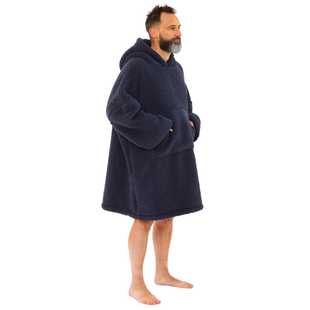 Mens Teddy Fleece Wearable Hoodie Blanket (14761862627710)