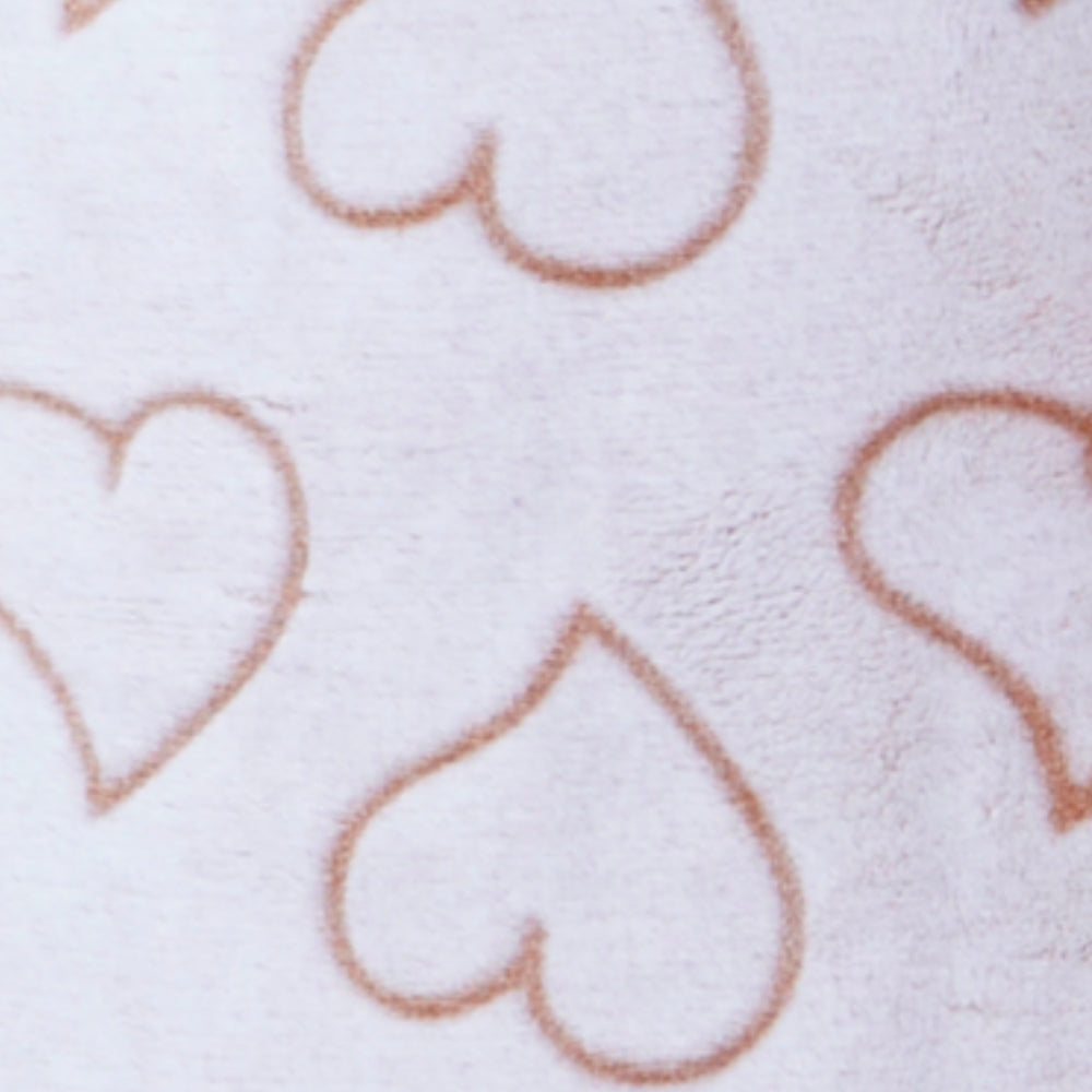 Women's Hearts Embossed Fleece Dressing Gown (15592157938046)
