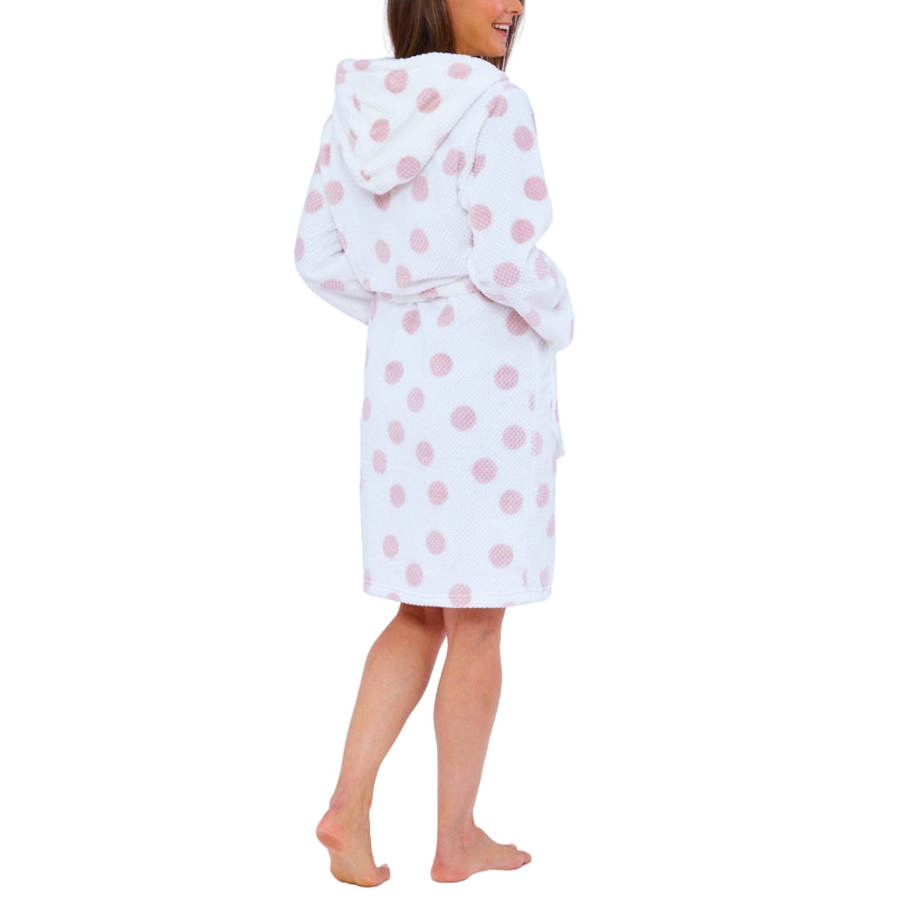 Women's Spot Waffle Fleece Dressing Gown (15592158003582)