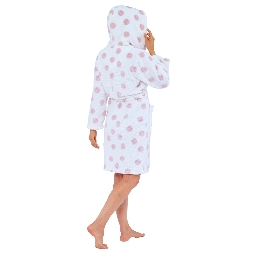 Women's Spot Waffle Fleece Dressing Gown (15592158003582)