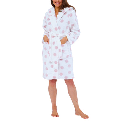Women's Spot Waffle Fleece Dressing Gown (15592158003582)