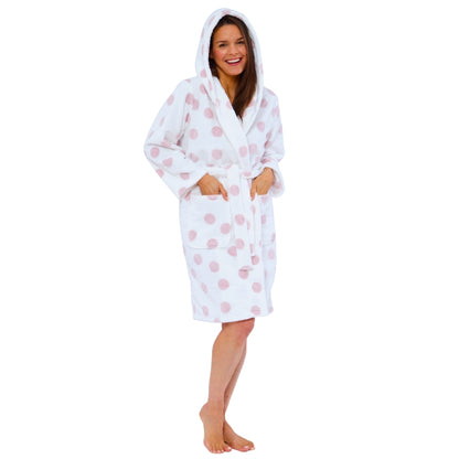Women's Spot Waffle Fleece Dressing Gown (15592158003582)