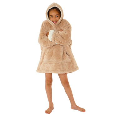 Girls Fluffy Fleece Wearable Hoodie Blanket (8159179800802)