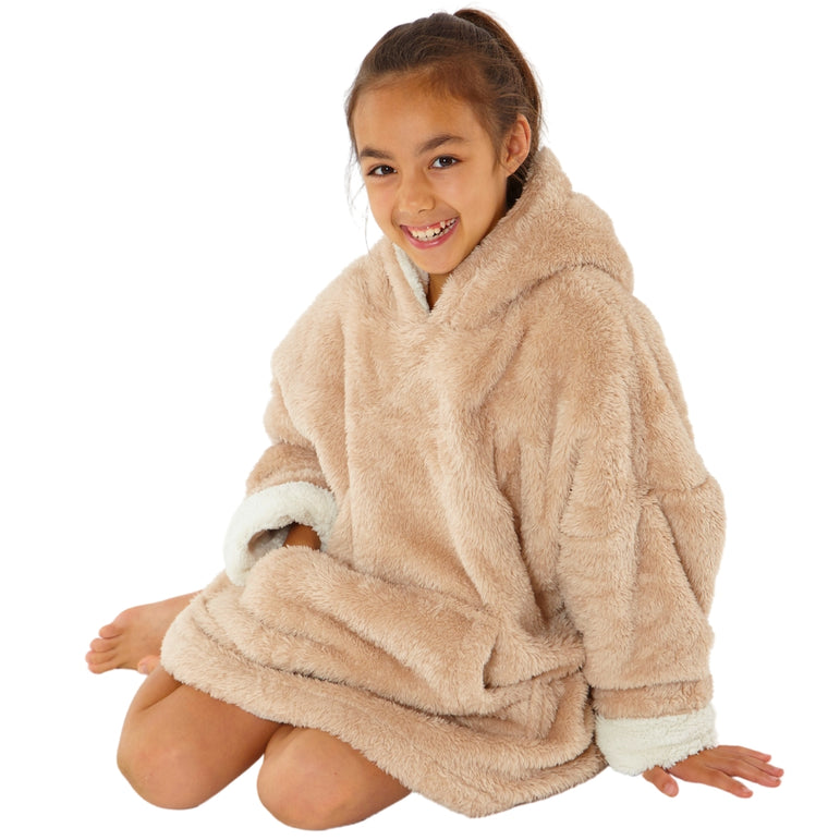 Girls Fluffy Fleece Wearable Hoodie Blanket (8159179800802)