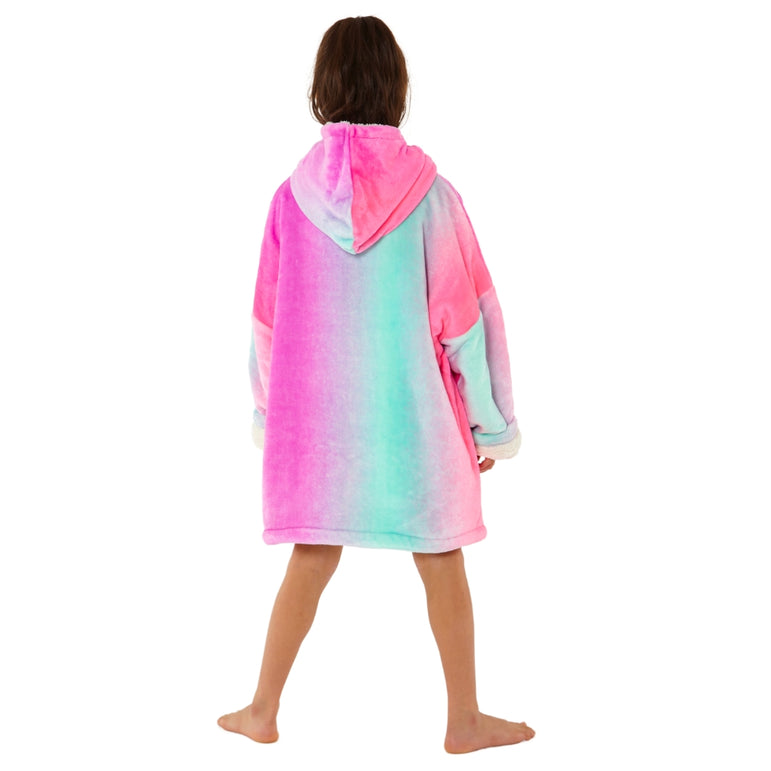 Girls Fluffy Fleece Wearable Hoodie Blanket (8159179931874)