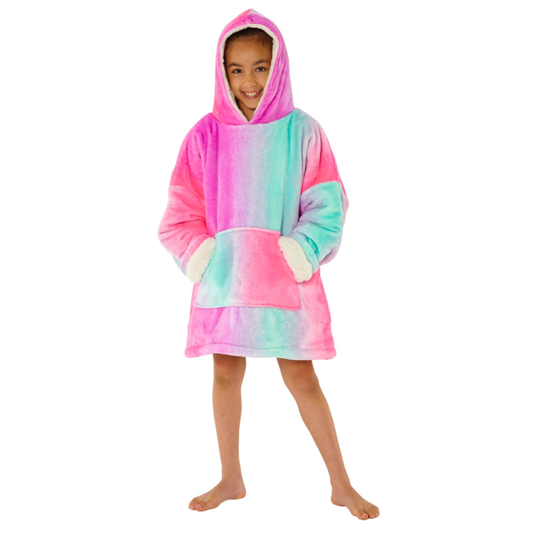 Girls Fluffy Fleece Wearable Hoodie Blanket (8159179931874)