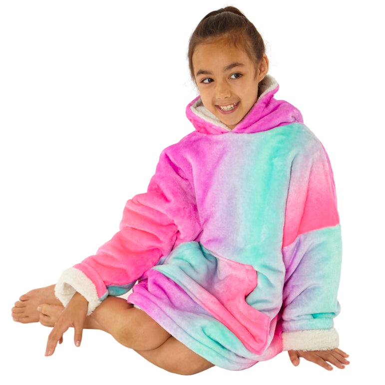 Girls Fluffy Fleece Wearable Hoodie Blanket (8159179931874)