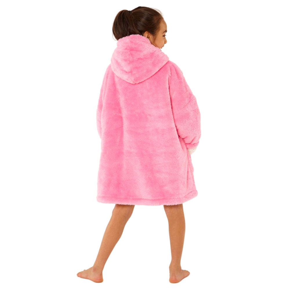 Girls Fluffy Fleece Wearable Hoodie Blanket (8159179833570)