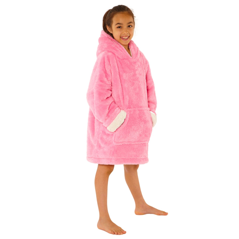Girls Fluffy Fleece Wearable Hoodie Blanket (8159179833570)