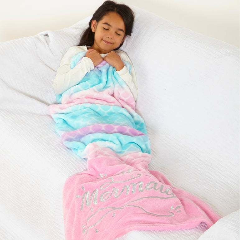 Ombre Mermaid Tail Novelty Sleeping Blanket (8159196152034)