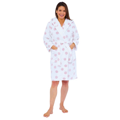 Women's Spot Waffle Fleece Dressing Gown