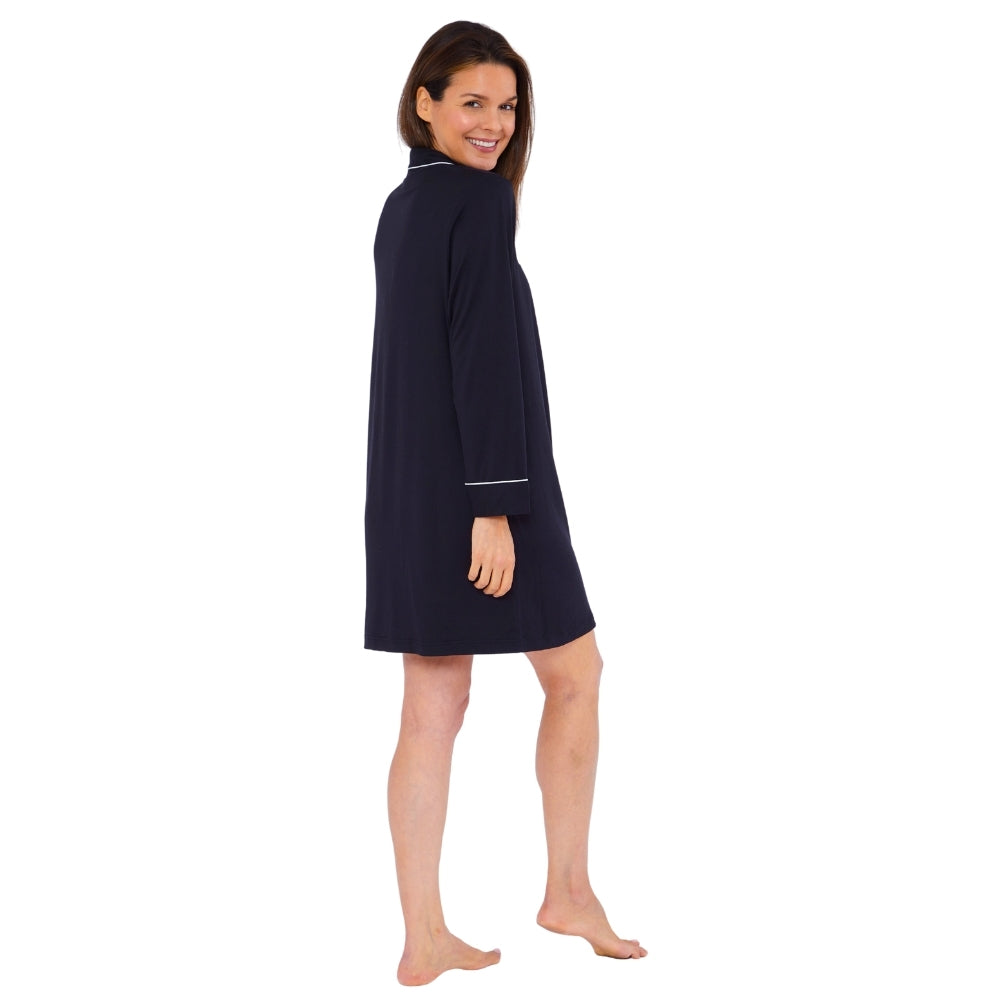 Womens Soft Touch Piped Nightshirt