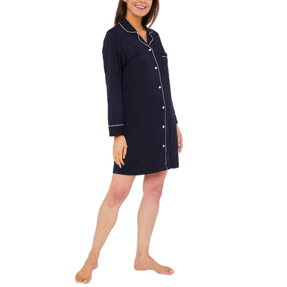 Womens Soft Touch Piped Nightshirt (15592033419646)