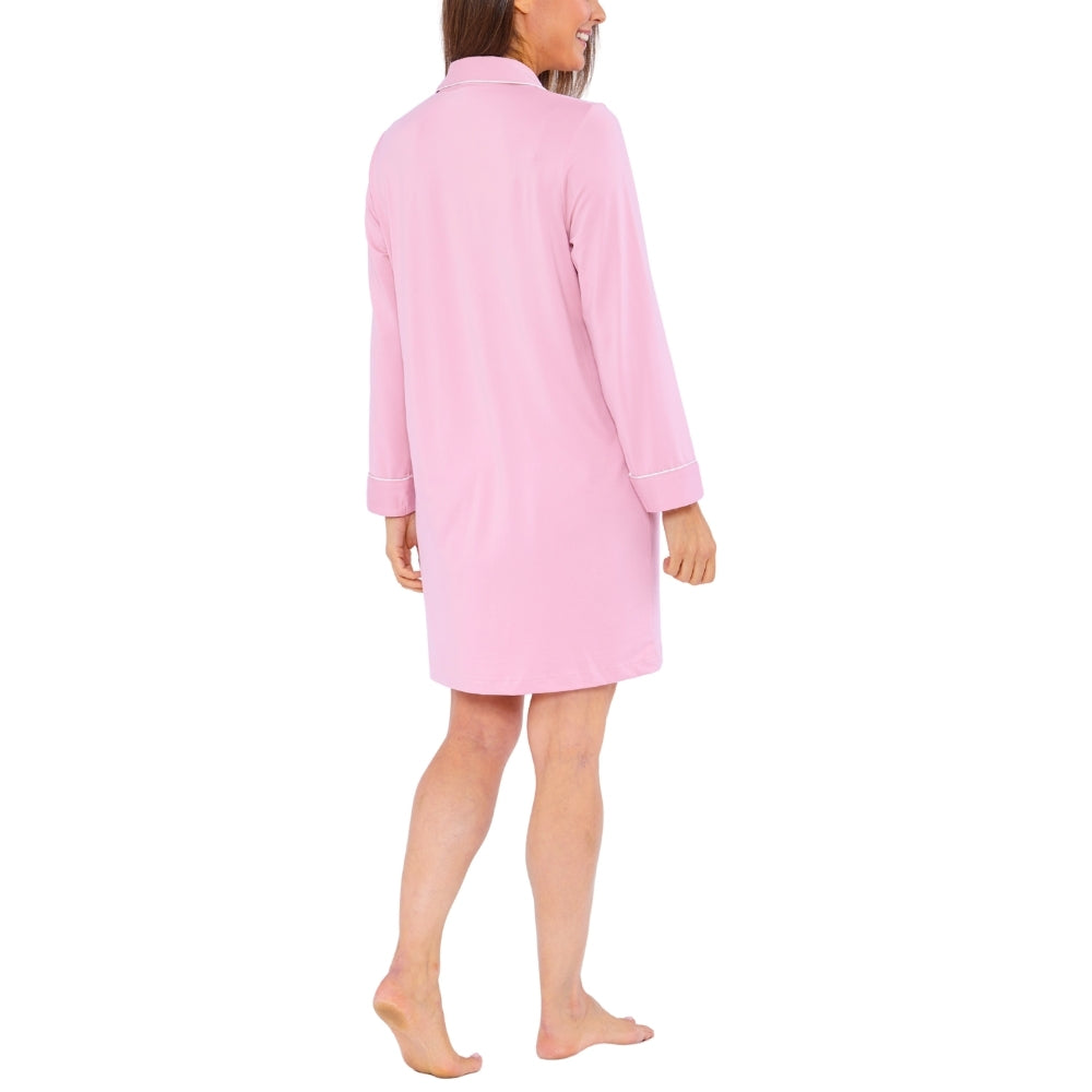 Womens Soft Touch Piped Nightshirt (15592033386878)