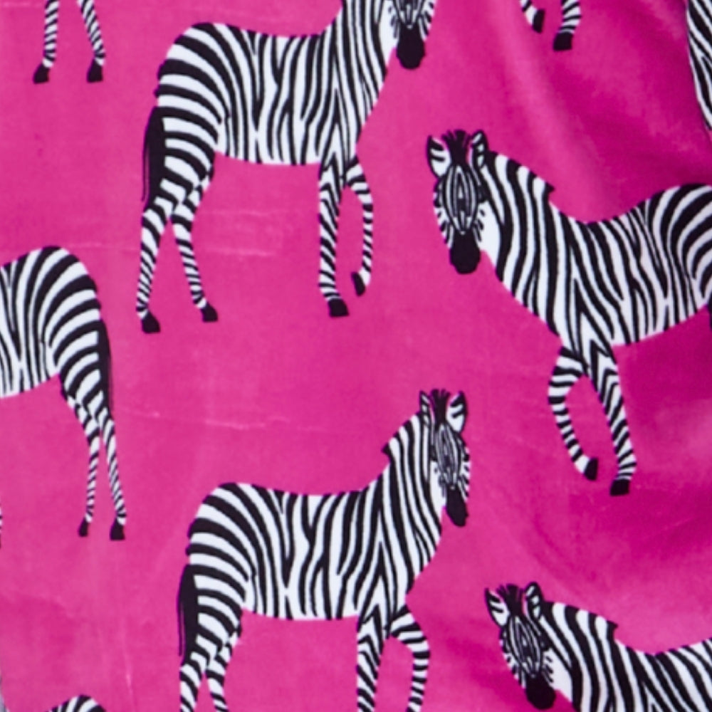 Womens Zebra Print Velour Pyjamas (15592033288574)
