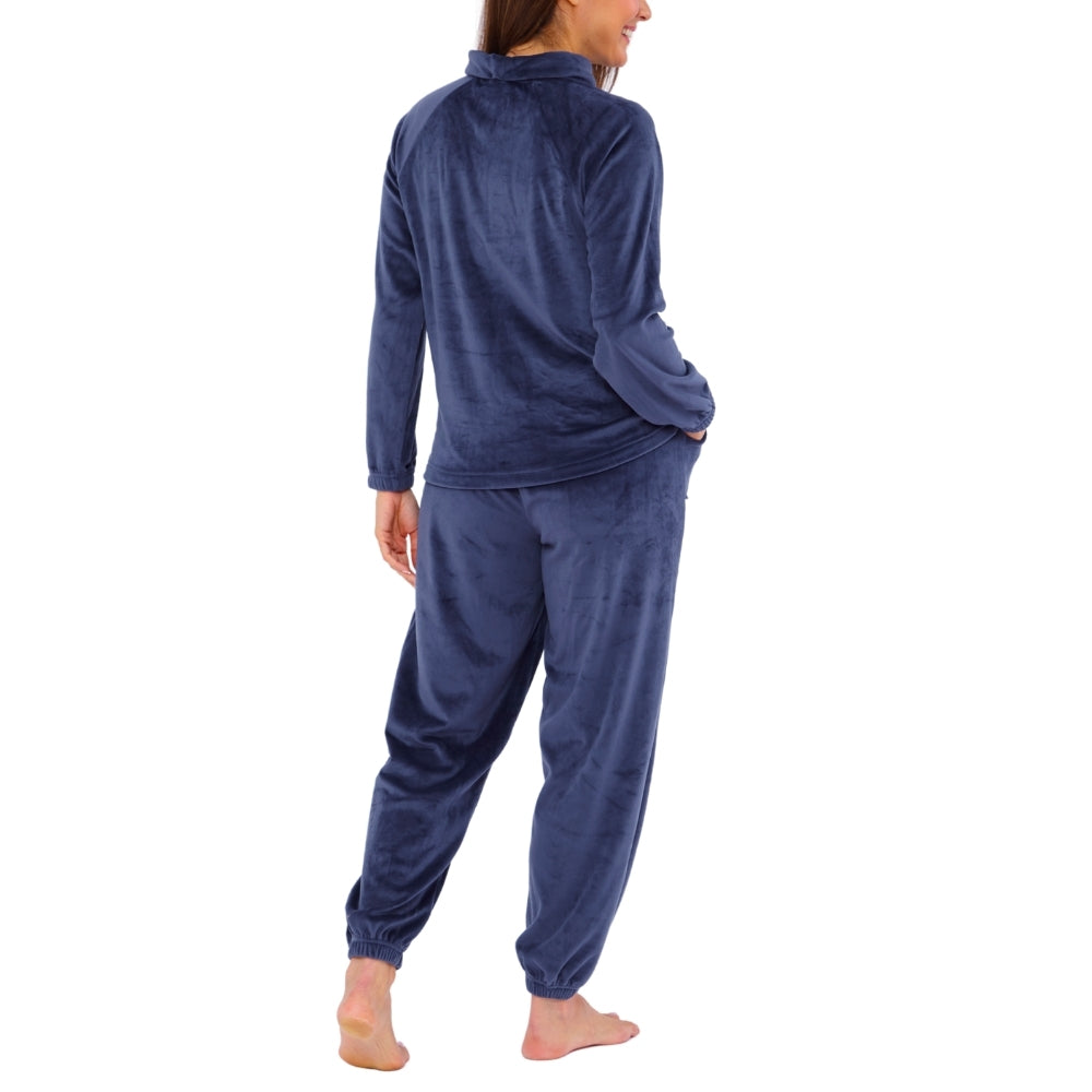 Women's Cowl Neck Velour Pyjamas (15592158036350)