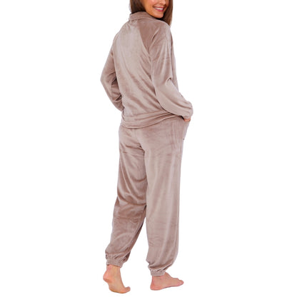 Women's Cowl Neck Velour Pyjamas (15592158069118)