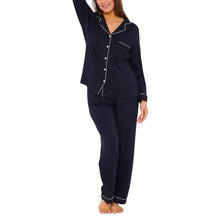 Womens Soft Touch Piped Pyjamas (15592033354110)
