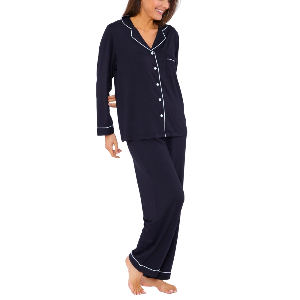 Womens Soft Touch Piped Pyjamas (15592033354110)