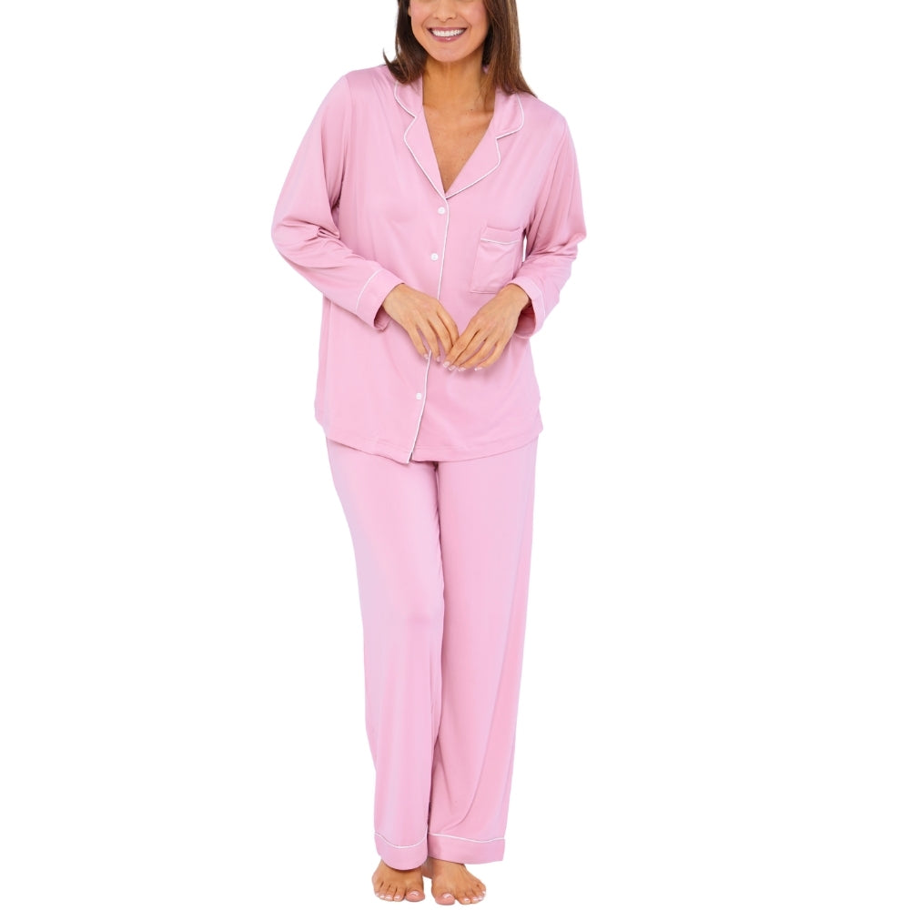 Womens Soft Touch Piped Pyjamas (15592033321342)