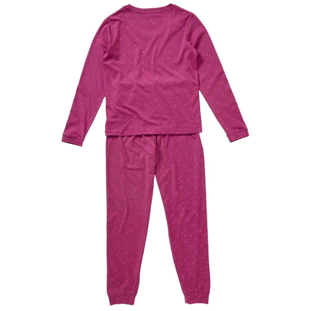 Womens Pink Star Print Jersey Pyjamas