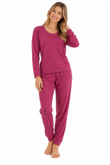 Womens Pink Star Print Jersey Pyjamas