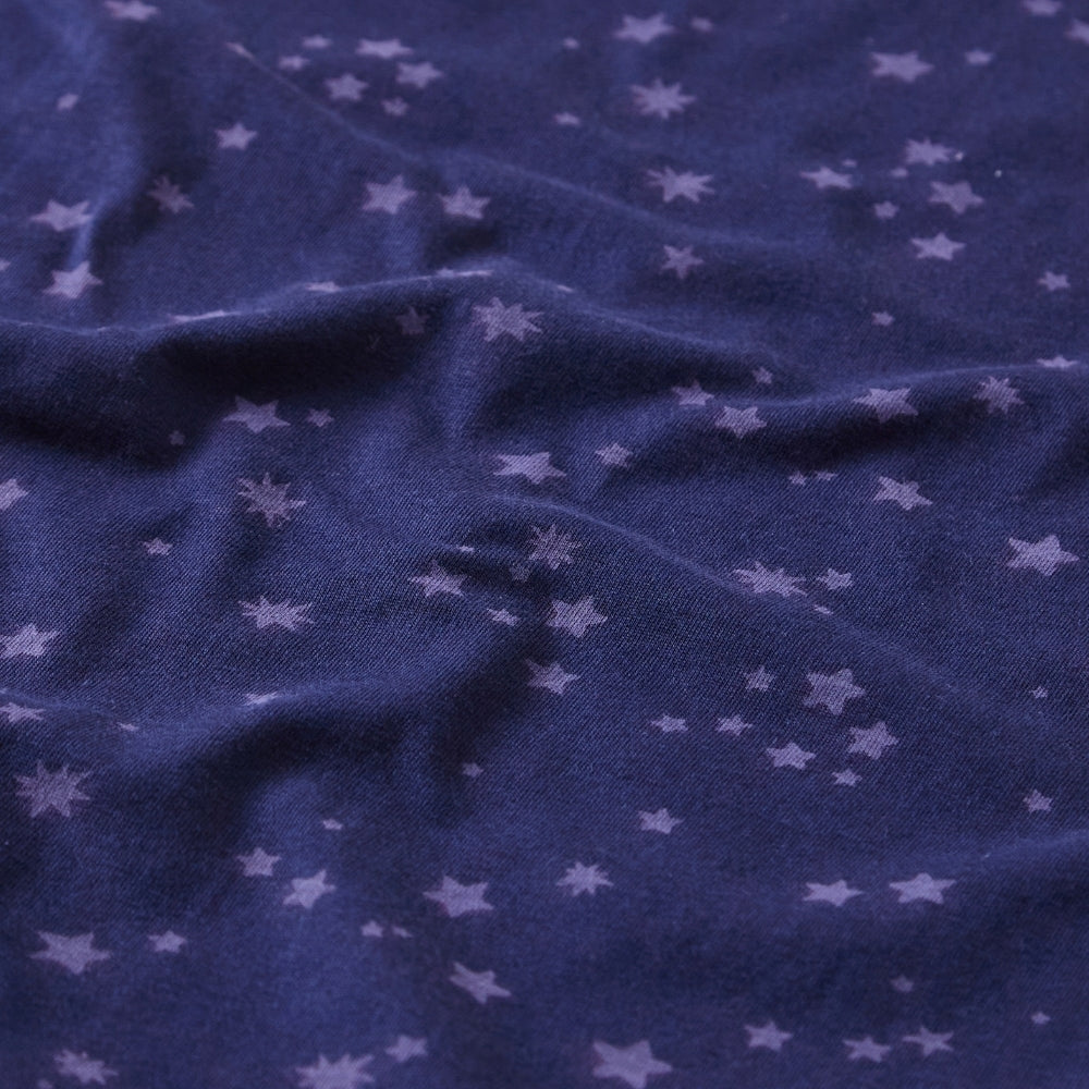 Womens Navy Star Print Jersey Pyjamas
